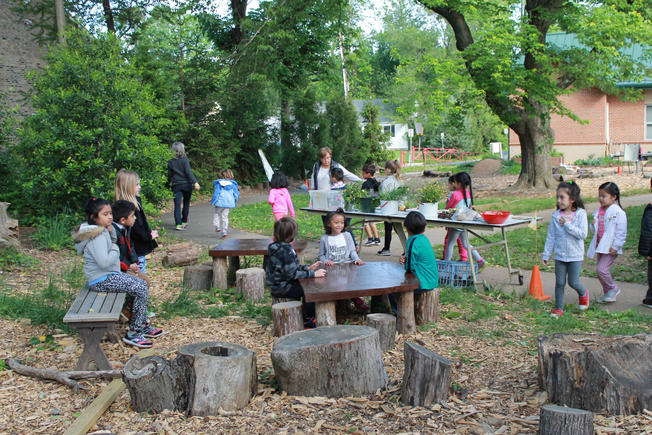 Students in various parts of the Discovery Area