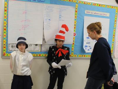 Ms. Doyle interviews the Cat in the Hat