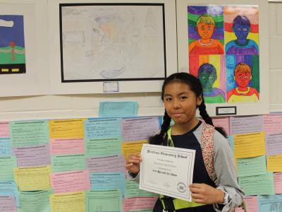 Girl with certificate