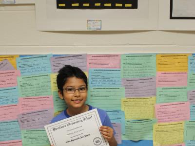 Boy with certificate