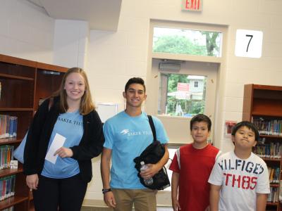 Two volunteers and two students